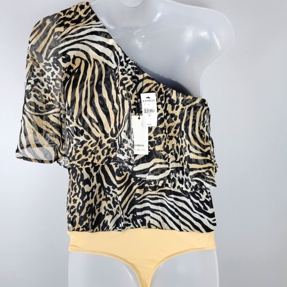 NWT Express X Racel Zoe One Shoulder Bodysuit - Picture 3 of 8